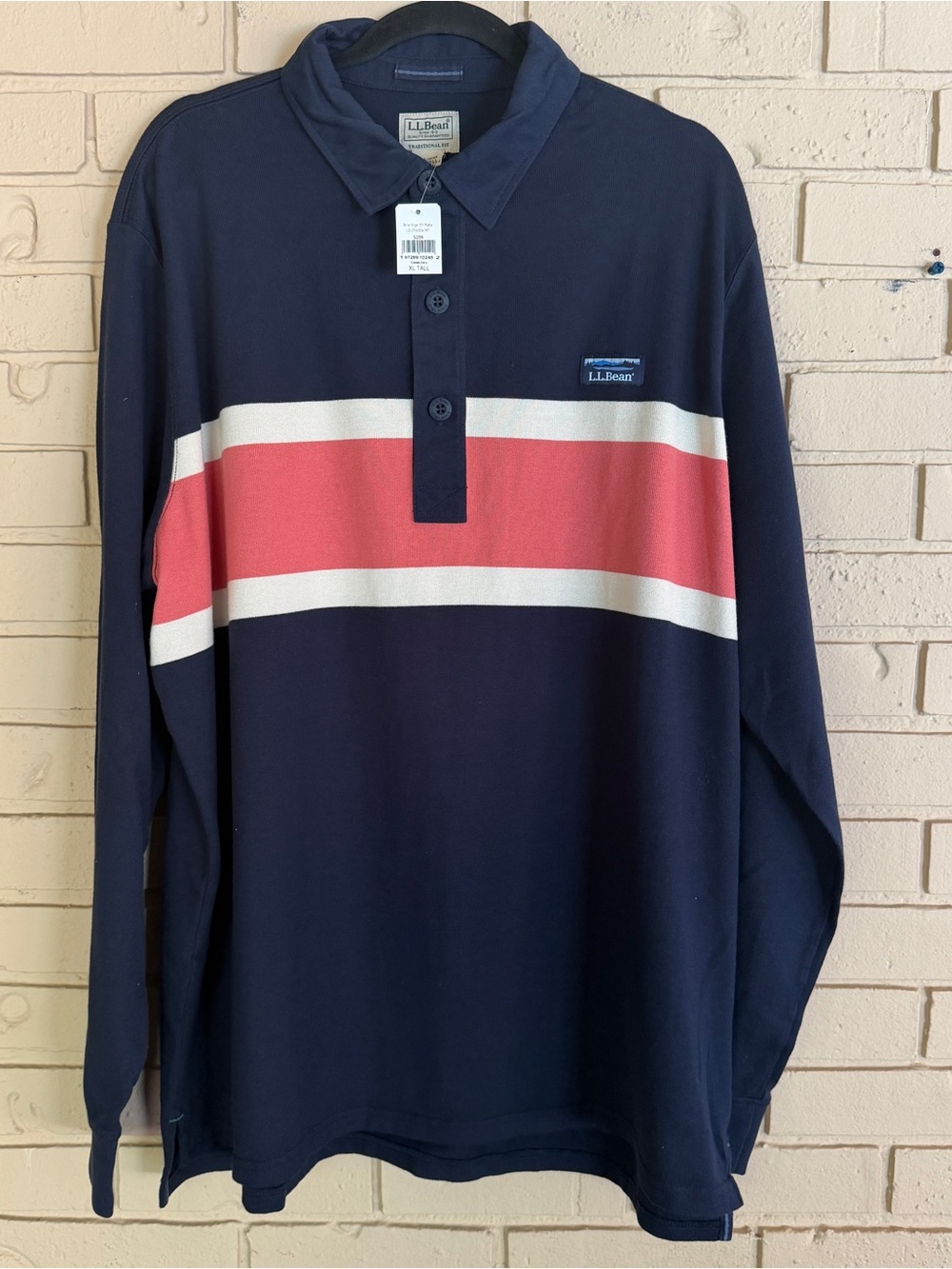 NEW L.L. Bean Bean's Vintage Soft Rugby Polo  Sz XL Tall NWT Preppy Collegiate